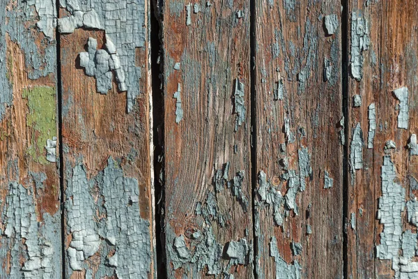 复古彩绘木背景纹理木风化质朴墙壁与剥离油漆 为复制旧木材纹理的空白空间 开裂的油漆有很多小裂缝 抽象的垃圾纹理 — 图库照片