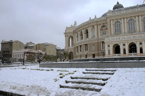 Odessa Oekraïne December 2014 Natuurrampen Sneeuwstorm Met Zware Sneeuwval Verlamd — Stockfoto