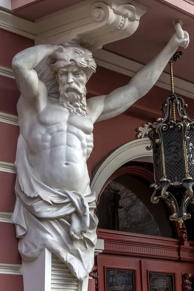 Antique Ancient God Marble Sculpture Muscular Man Detail — Stock Photo, Image