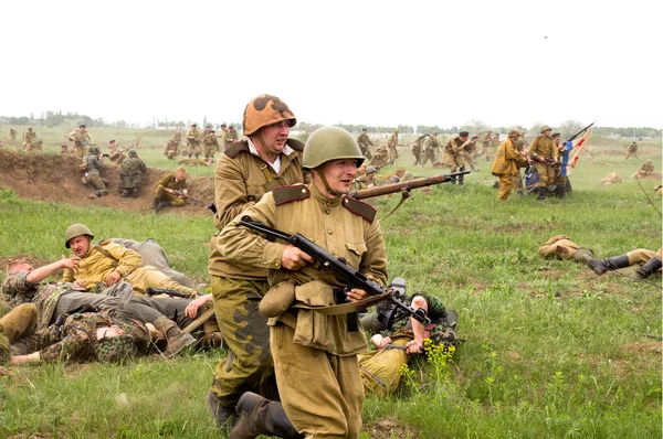 Oděsa Ukrajina Května Rozdělit Rekonstrukci Bojové Události Roce 1943 Bitvě — Stock fotografie