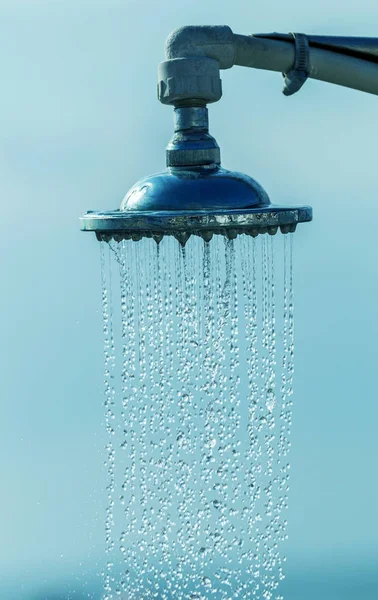 Mage Vintage Old Shower Head Splashing Water Close Background Water — Stock Photo, Image