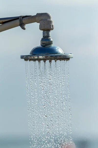 Mage Vintage Old Shower Head Splashing Water Close Background Water — Stock Photo, Image