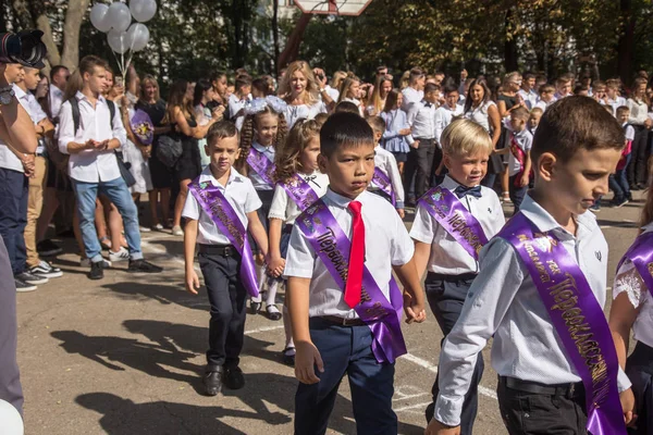 Oděsa Ukrajina Září 2018 Září Den Oslav Znalostí Usmíval Šťastný — Stock fotografie