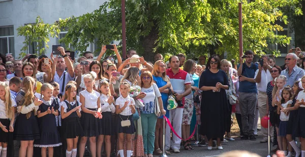 Oděsa Ukrajina Září 2018 Září Den Oslav Znalostí Usmíval Šťastný — Stock fotografie