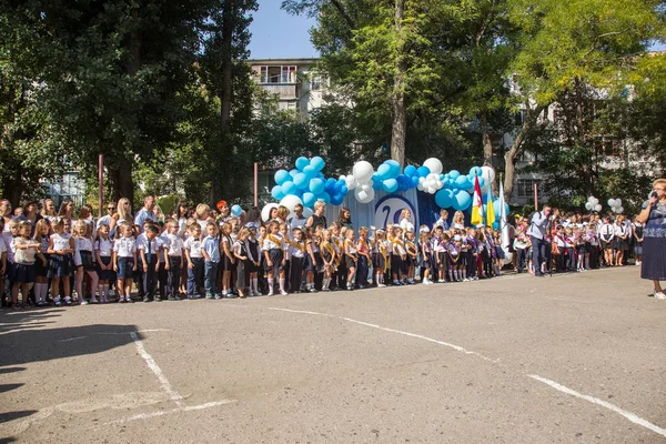 Одеса Вересня 2018 Вересня День Святкування Знань Усміхаючись Щасливі Першокласників — стокове фото