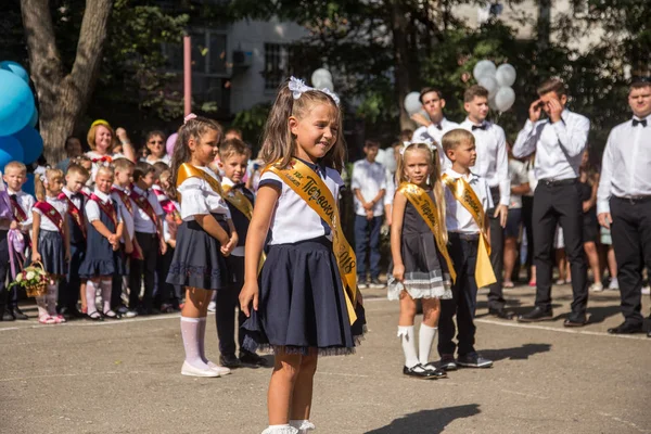 Oděsa Ukrajina Září 2018 Září Den Oslav Znalostí Usmíval Šťastný — Stock fotografie