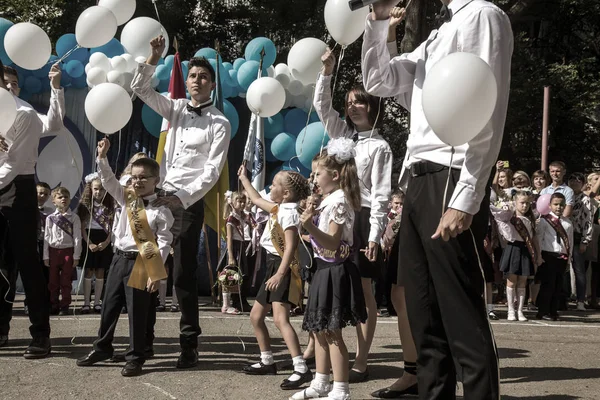 Odessa Ucrânia Setembro 2018 Setembro Dia Celebração Conhecimento Sorrindo Felizes — Fotografia de Stock