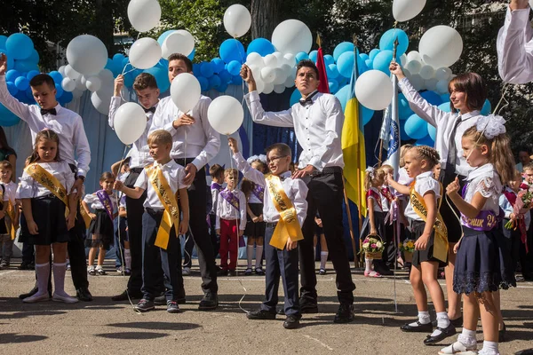 Oděsa Ukrajina Září 2018 Září Den Oslav Znalostí Usmíval Šťastný — Stock fotografie