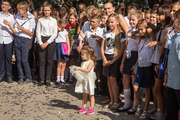 Oděsa Ukrajina Září 2018 Září Den Oslav Znalostí Usmíval Šťastný — Stock fotografie