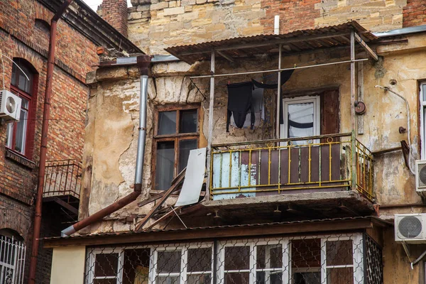 Hancur Dari Kota Tua Yang Ditinggalkan Hancur Rumah Mana Orang — Stok Foto
