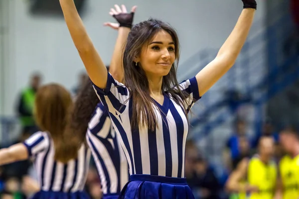 Odessa Ukraine Março 2018 Discurso Das Lindas Jovens Equipe Fãs — Fotografia de Stock