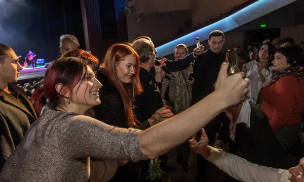 오데사 우크라이나 2018 콘서트 Celentano 창조적인 뮤지컬 동안에 극장에 기쁨과 — 스톡 사진