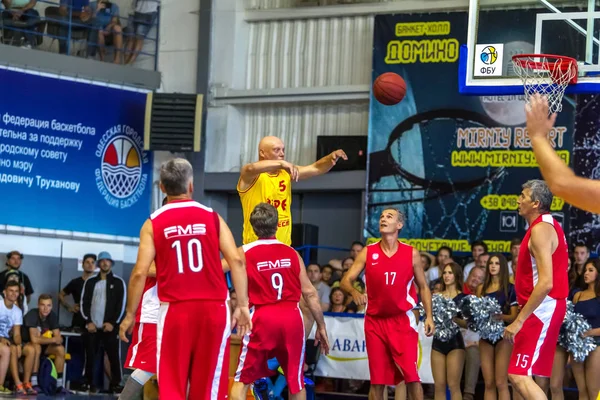 Odessa Ukrayna Eylül 2017 Basketbol Oyuncuları Gaziler Spor Yunanistan Kırmızı — Stok fotoğraf