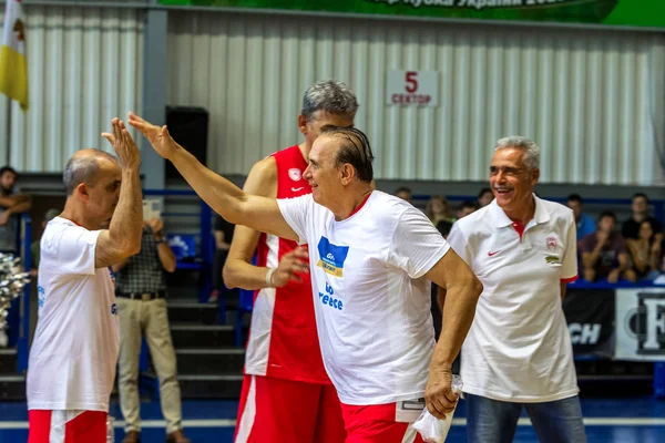 Odessa Ucrania Septiembre 2017 Jugadores Baloncesto Veteranos Del Deporte Amistoso — Foto de Stock