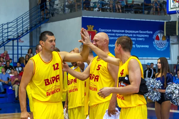 Odessa Ucrania Septiembre 2017 Jugadores Baloncesto Veteranos Del Deporte Amistoso — Foto de Stock