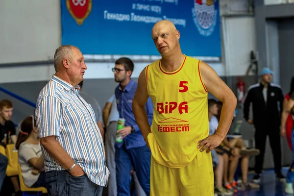 Odessa Ucrania Septiembre 2017 Jugadores Baloncesto Veteranos Del Deporte Amistoso — Foto de Stock