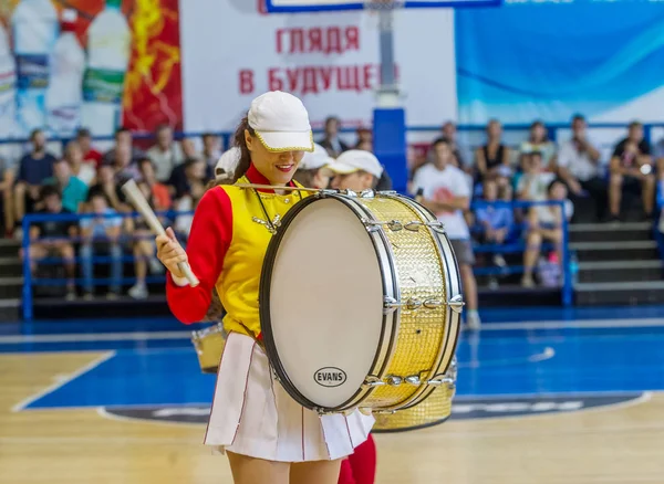 Odessa Oekraïne Sept 2017 Jonge Mooie Atletische Cheerleader Meisjes Met — Stockfoto