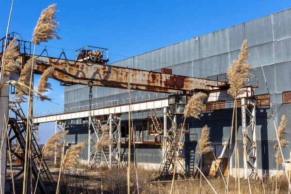 Corps Une Ancienne Usine Industrielle Abandonnée Construction Abandonnée Une Centrale — Photo