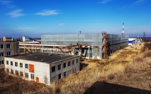 Corps Une Ancienne Usine Industrielle Abandonnée Construction Abandonnée Une Centrale — Photo