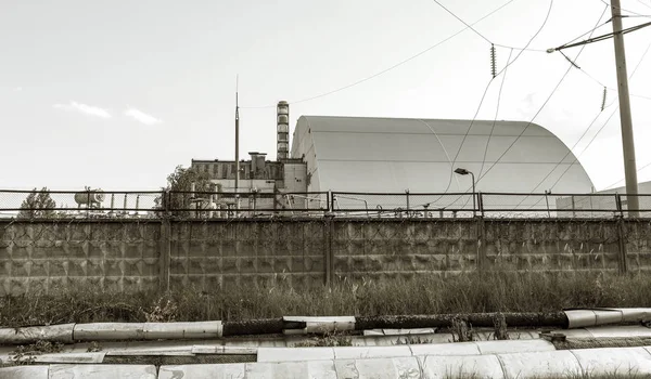 Réacteur Centrale Nucléaire Tchernobyl Avec Nouveau Confinement Catastrophe Atomique Mondiale — Photo