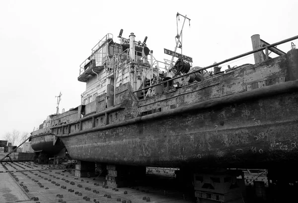 Ust Dunaisk Odessa Ukraine 2008 Archival Photo River Port Destroyed — Stock Photo, Image