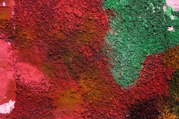 Oude Kleurrijke Bakstenen Muur Gepleisterd Met Sporen Van Oude Verf — Stockfoto