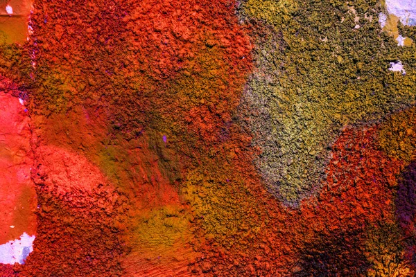 Eski Renkli Tuğla Duvar Eski Boya Doku Izleriyle Sıvanmış Olağanüstü — Stok fotoğraf
