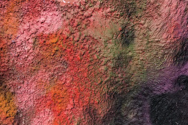 Старая Красочная Кирпичная Стена Оштукатурена Следами Старой Краски Текстуры Винтажный — стоковое фото