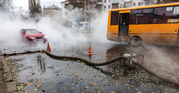 Odessa Ukraine November 2018 Unfall Auf Der Heizzentrale Rohrbrüche Mit — Stockfoto