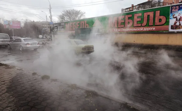 Odessa Ucrania Noviembre 2018 Accidente Calefacción Principal Rompe Tuberías Con — Foto de Stock