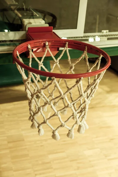 Basketball basket. Red basketball hoop. Basketball ring.