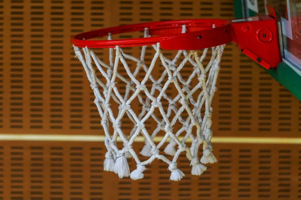 Basketball basket. Red basketball hoop. Basketball ring.