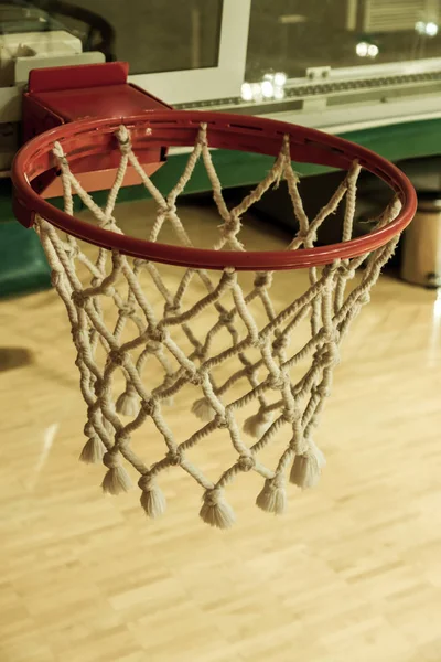 Basketball basket. Red basketball hoop. Basketball ring.