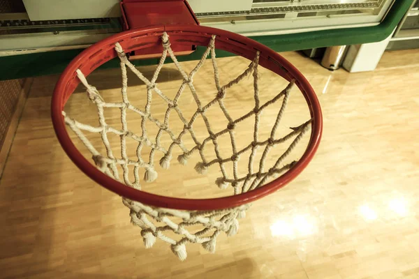 Basketball basket. Red basketball hoop. Basketball ring.