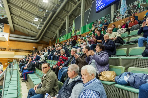 Odessa Ukraina November 2018 Glada Skrikande Fans Läktarna Volleyboll Skara — Stockfoto