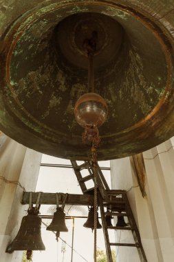Antik Bronz kilise çanı Ortodoks Hıristiyan Kilisesi. Odessa