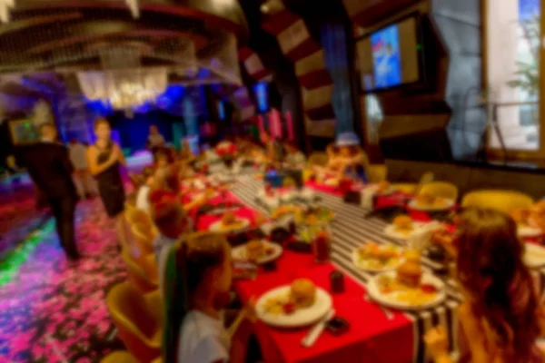 Blurred Bokeh Cafe Interior Dalam Warna Gelap Sebagai Latar Belakang — Stok Foto