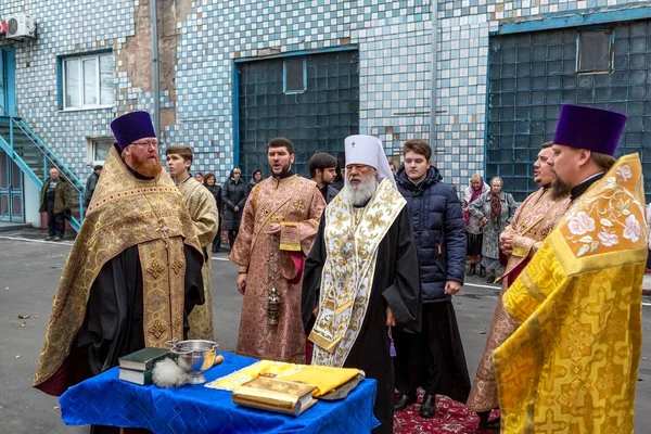 Odessa Ukraina Października 2016 Patriarcha Odessa Agafangel Spędza Zewnątrz Uroczyste — Zdjęcie stockowe
