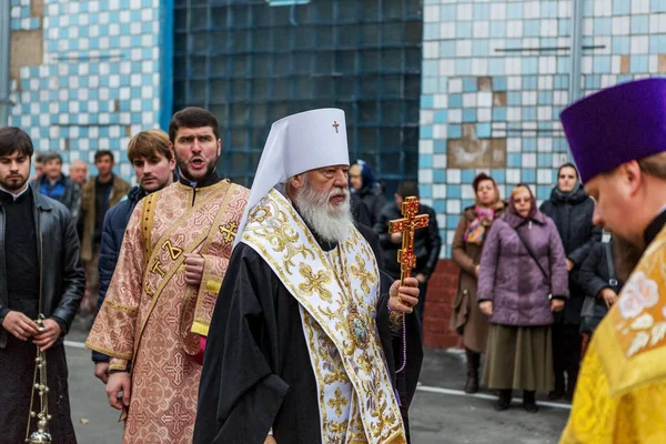 Odessa Ukraina Października 2016 Patriarcha Odessa Agafangel Spędza Zewnątrz Uroczyste — Zdjęcie stockowe
