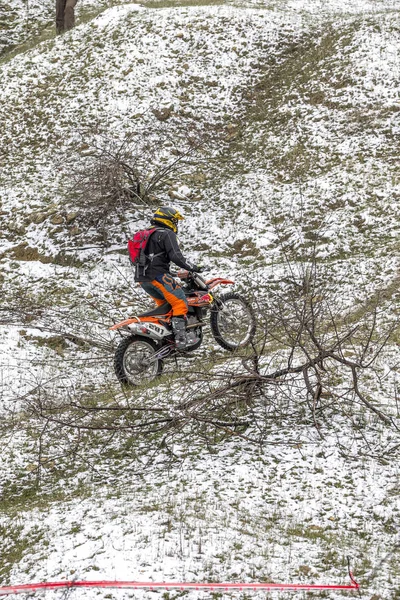 Odessa Oekraïne December 2014 Road Motorrijder Motorcross Road Route Passeert — Stockfoto