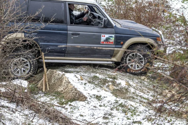 Odessa Ucrania Diciembre 2014 Road 4X4 Coches Carretera Pasa Rutas — Foto de Stock