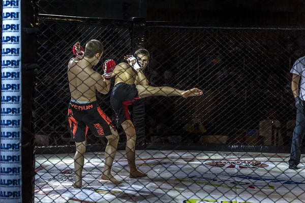 Odessa Ucrânia Dezembro Lutadores Artes Marciais Mistas Mma Competem Cela — Fotografia de Stock