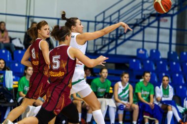 Odessa, Ukrayna - 5 Kasım 2016: Ukraynaca bayanlar basketbol Kupası. Interhimik (Odessa) - Tavria Star (Kherson). Interhimik - Ukrayna şampiyonu ve turnuvanın lideri