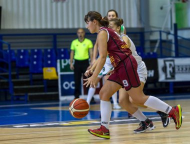 Odessa, Ukrayna - 5 Kasım 2016: Ukraynaca bayanlar basketbol Kupası. Interhimik (Odessa) - Tavria Star (Kherson). Interhimik - Ukrayna şampiyonu ve turnuvanın lideri