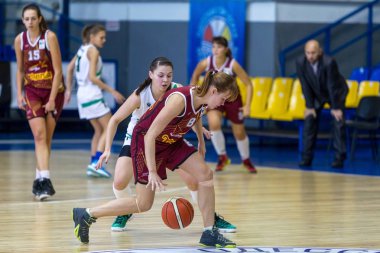 Odessa, Ukrayna - 5 Kasım 2016: Ukraynaca bayanlar basketbol Kupası. Interhimik (Odessa) - Tavria Star (Kherson). Interhimik - Ukrayna şampiyonu ve turnuvanın lideri