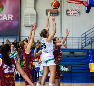 Odessa, Ukrayna - 5 Kasım 2016: Ukraynaca bayanlar basketbol Kupası. Interhimik (Odessa) - Tavria Star (Kherson). Interhimik - Ukrayna şampiyonu ve turnuvanın lideri