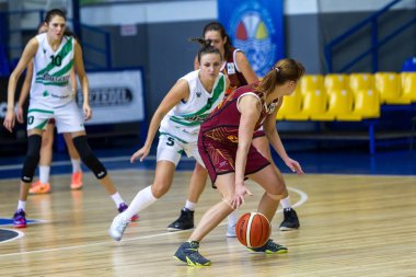 Odessa, Ukrayna - 5 Kasım 2016: Ukraynaca bayanlar basketbol Kupası. Interhimik (Odessa) - Tavria Star (Kherson). Interhimik - Ukrayna şampiyonu ve turnuvanın lideri