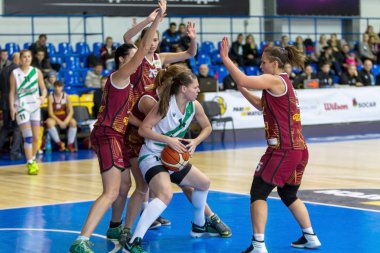 Odessa, Ukrayna - 5 Kasım 2016: Ukraynaca bayanlar basketbol Kupası. Interhimik (Odessa) - Tavria Star (Kherson). Interhimik - Ukrayna şampiyonu ve turnuvanın lideri