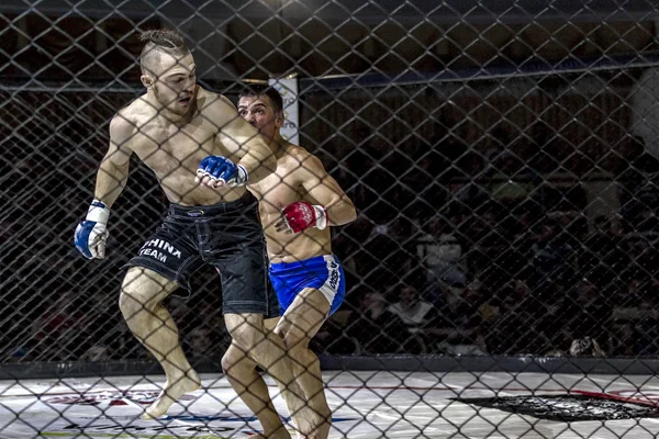 Odessa Ucrânia Dezembro Lutadores Artes Marciais Mistas Mma Competem Cela — Fotografia de Stock