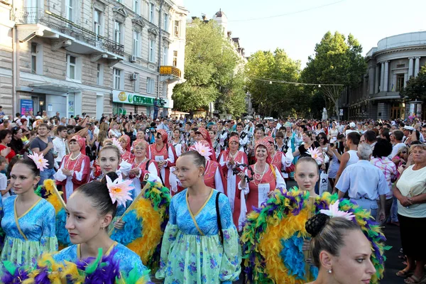 Odessa Ukraine August 2014 Ukrainian People Celebrating Girl National Day — Stock Photo, Image